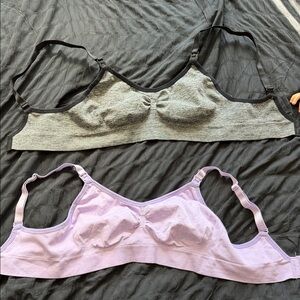 Women's Gray and Purple Bralette Set
